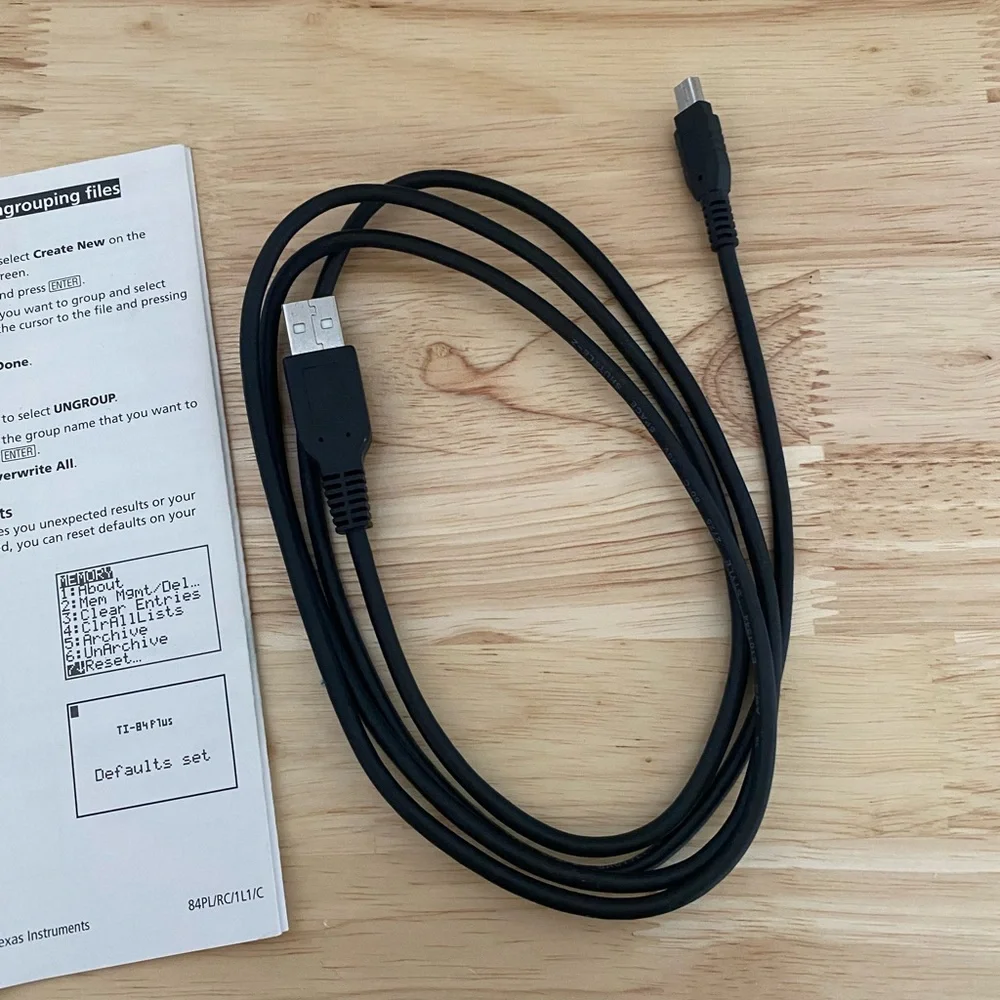 Texas Instruments Black TI-84 Plus with USB Cable and Manual - Picture 4 of 4